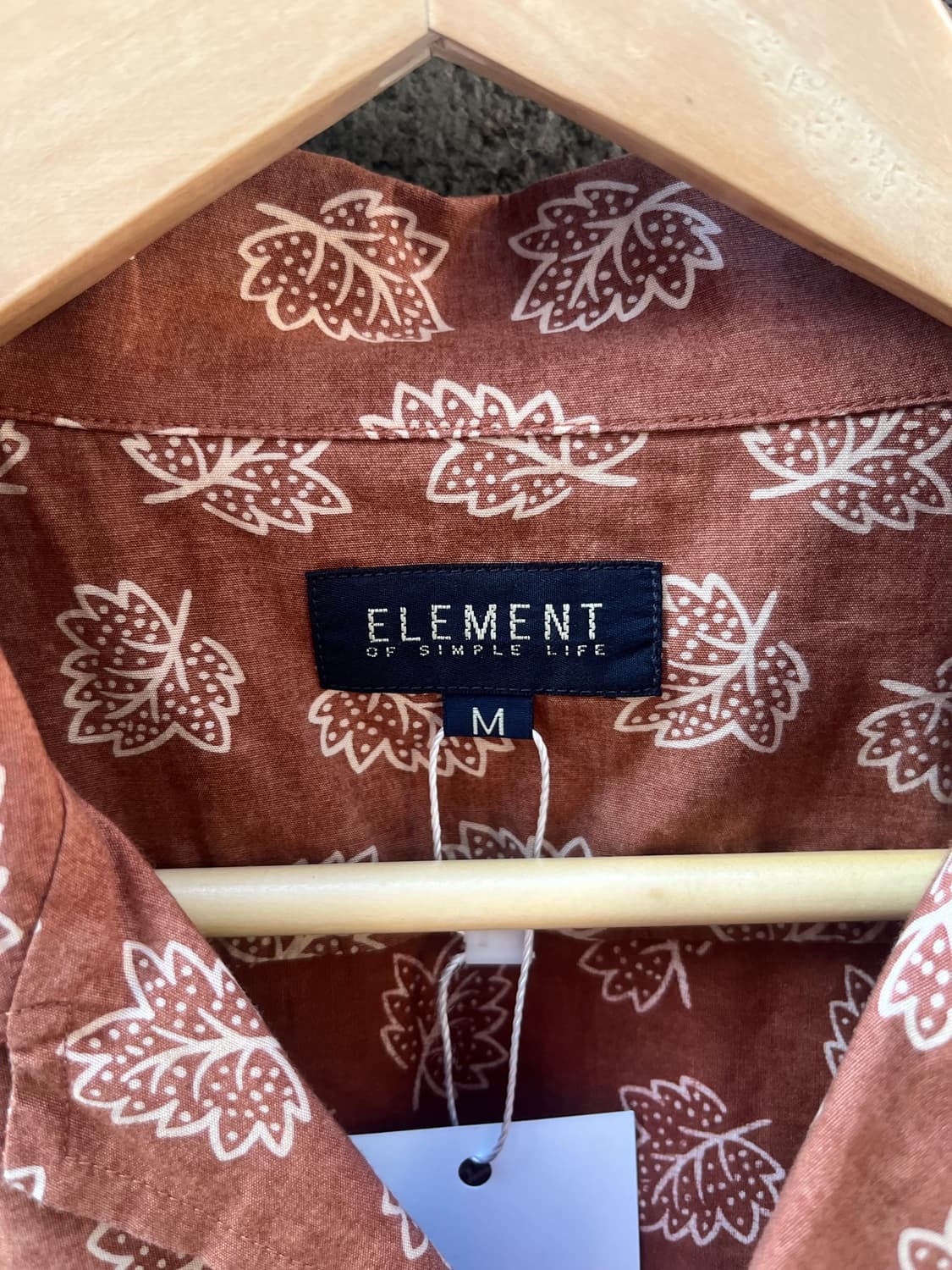 ELEMENT 빈티지 나뭇잎패턴 카라 반팔 티셔츠 M 상품이미지3