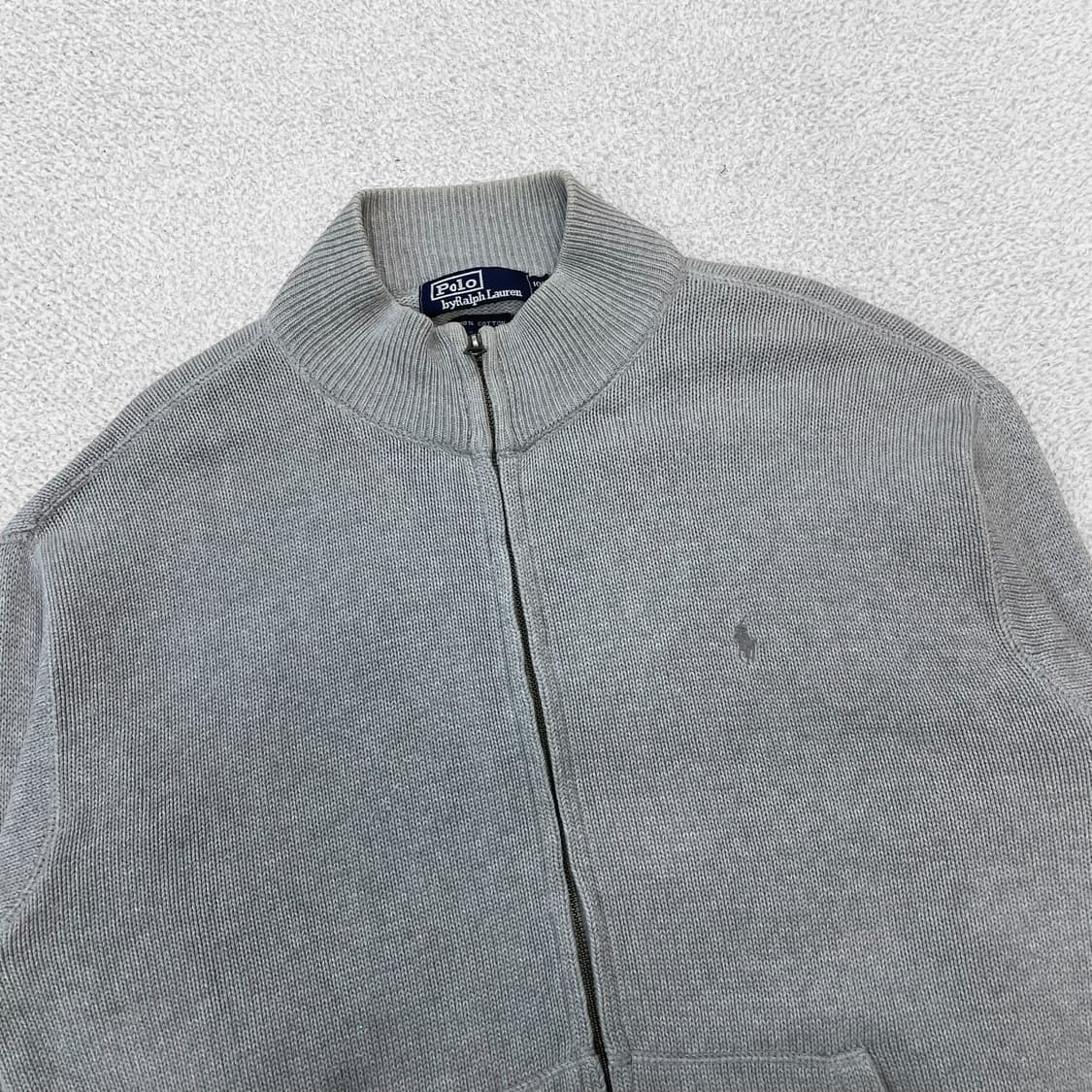 폴로 랄프로렌 포니 로고 코튼 니트 집업 그레이 상품이미지2