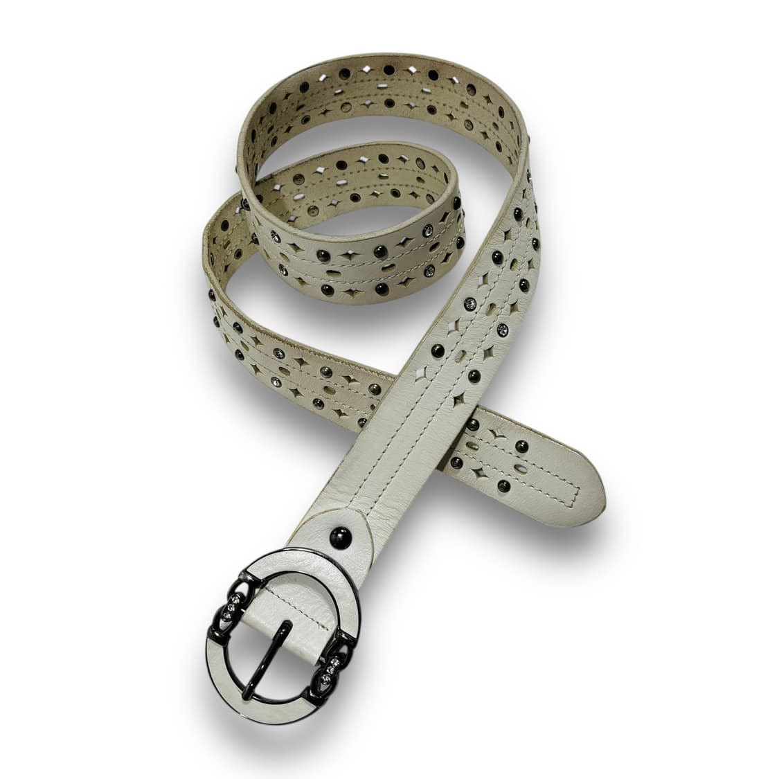 더블 다이아 화이트 쥬얼리 빈티지 벨트 상품이미지1