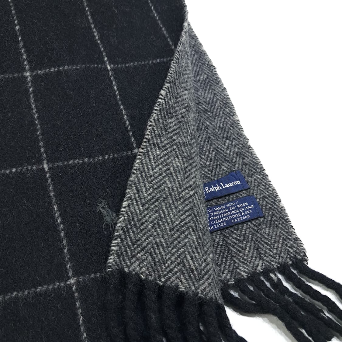 MX562 폴로 00s 이태리판 램스울 양면 윈도우페인 헤링본 머플러 상품이미지6