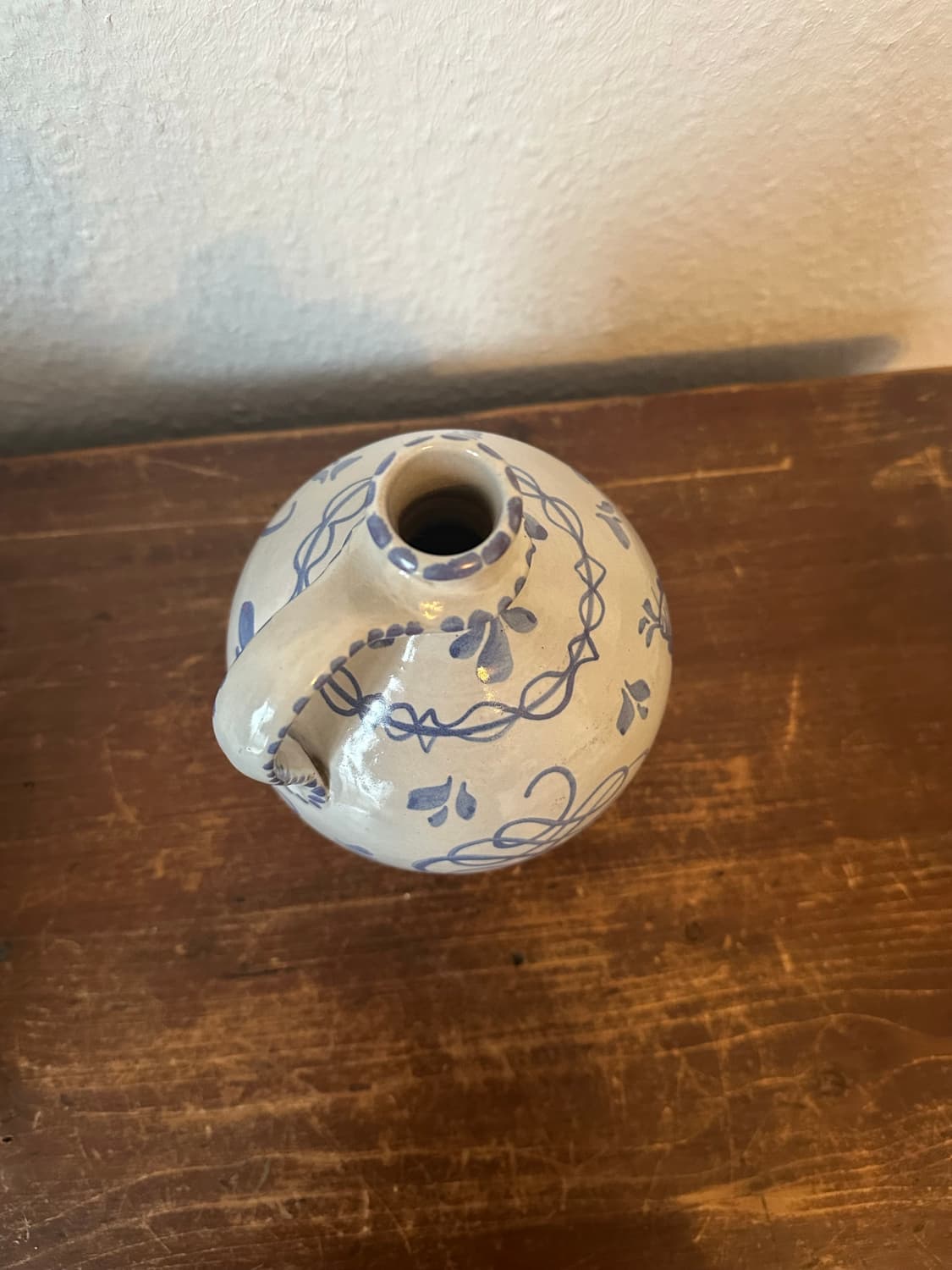 독일)빈티지 푸른꽃 도자기 화병(핸드메이드) 상품이미지3