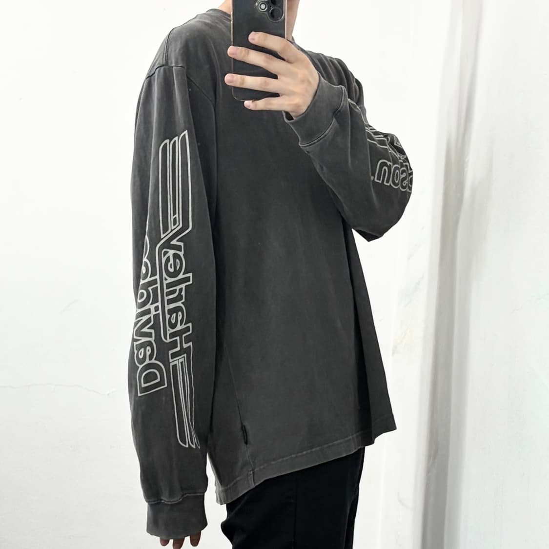 할리데이비슨 사이드로고 피그먼트 롱슬리브 상품이미지2