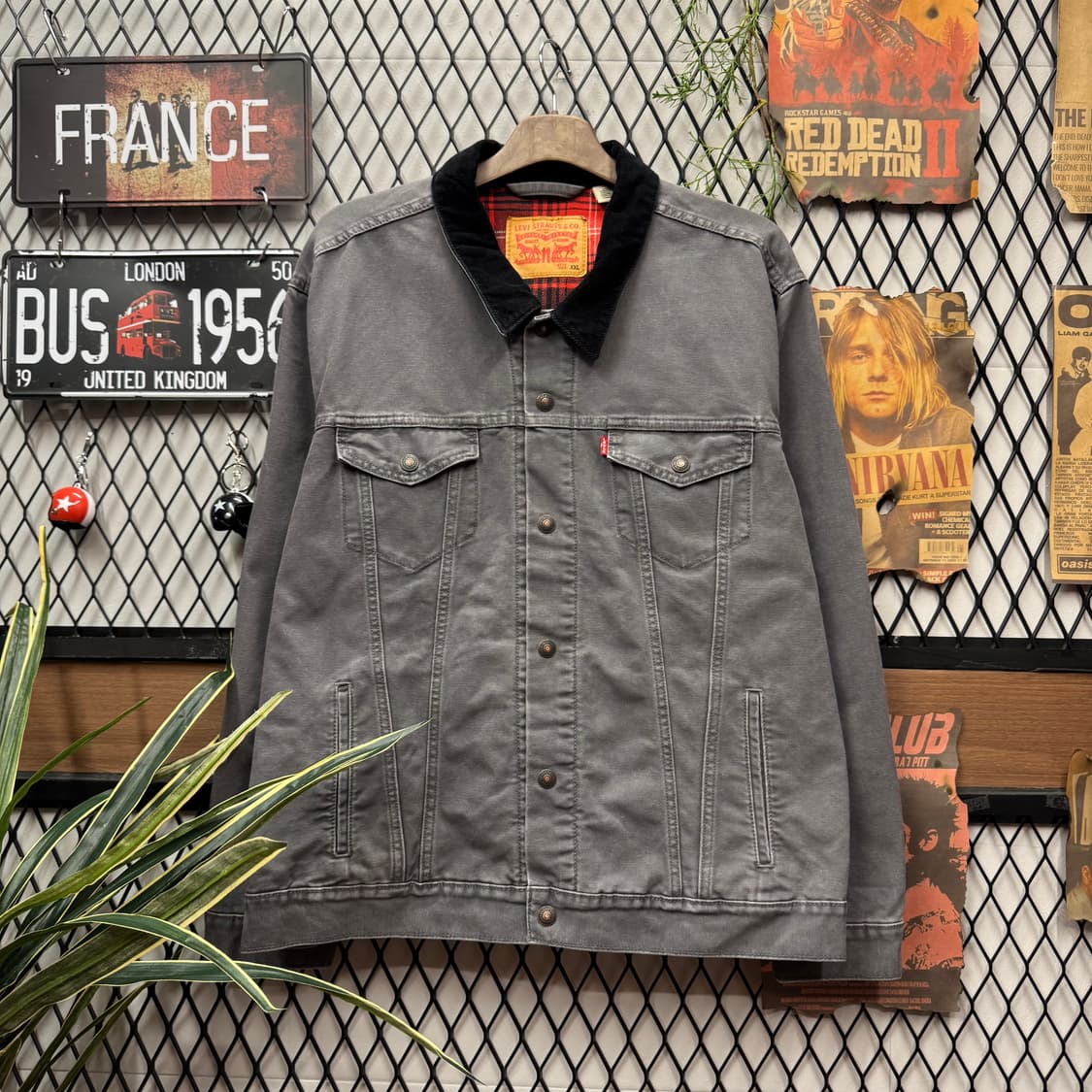 리바이스 타입 3 데님 트러커 자켓 플란넬 안감 포인트 그레이 상품이미지1