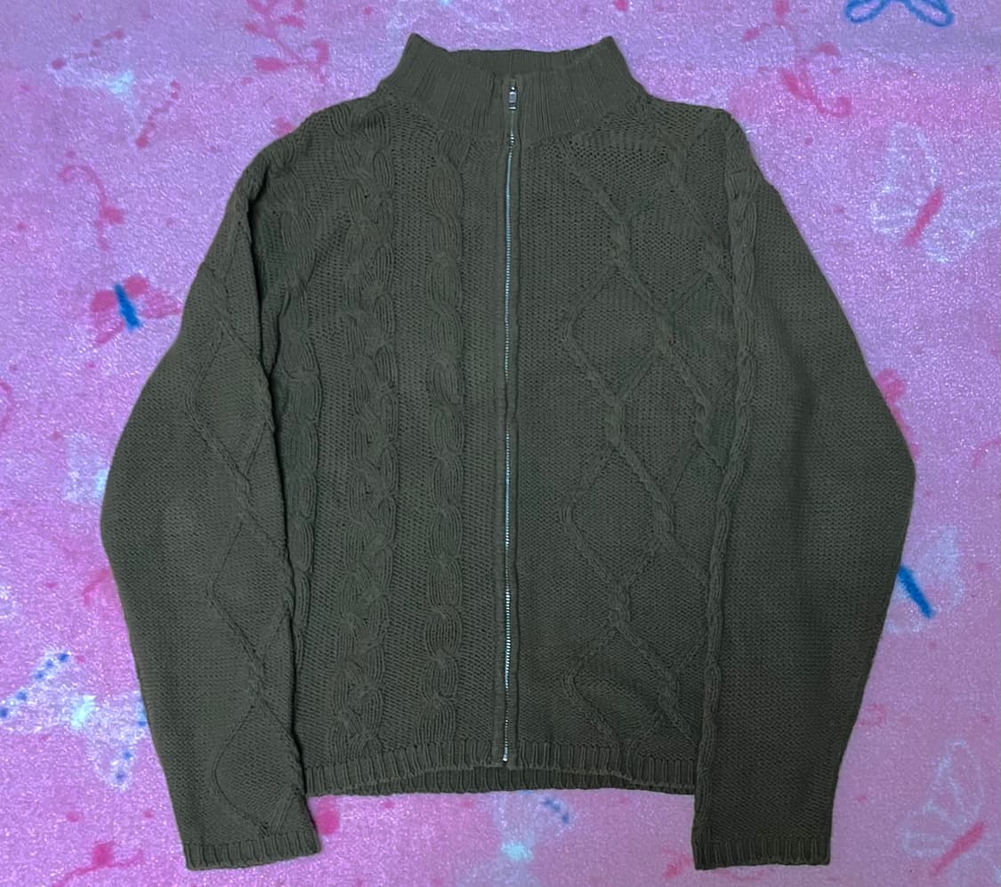 A.A.R unbalance knit zipup  khaki brown  상품이미지1