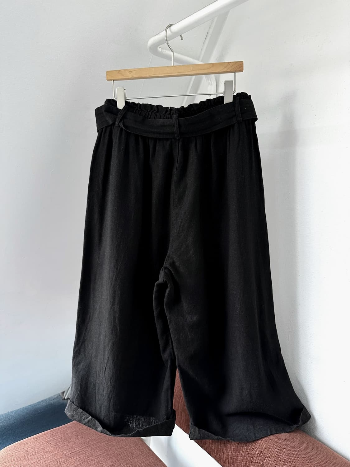 Washed linen rayon banded 3/4 gaucho pan 상품이미지5