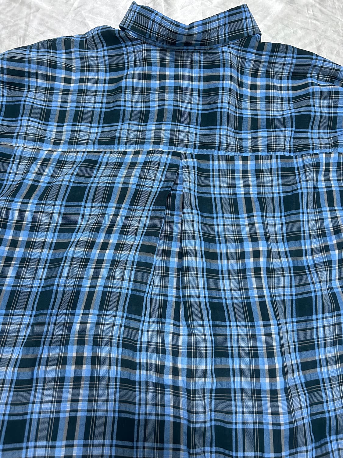 디앤에스알 오버사이즈 체크 셔츠 블루 -S size 상품이미지4