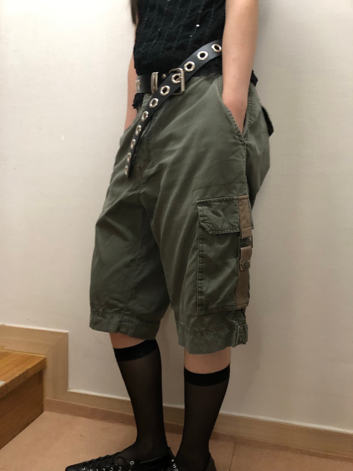 빈티지 카키 카고 팬츠 상품이미지1