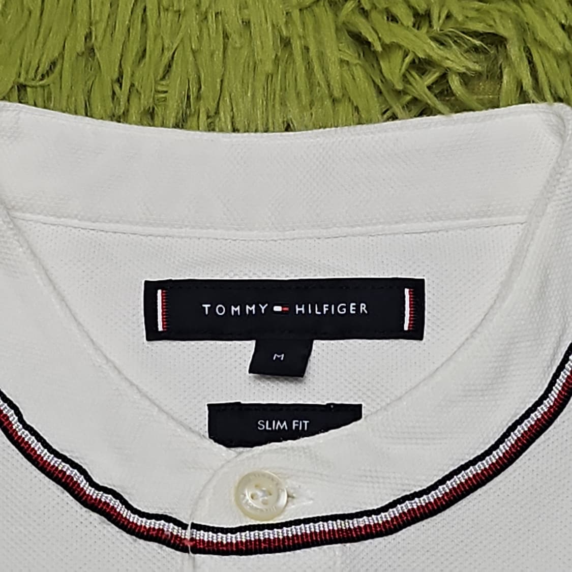 타미힐피거 차이나카라 슬림핏 반팔 카라티 M 상품이미지3