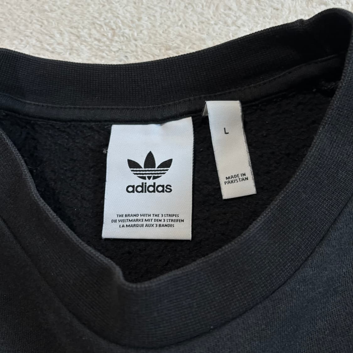 아디다스 블랙 삼선 맨투맨 상품이미지4