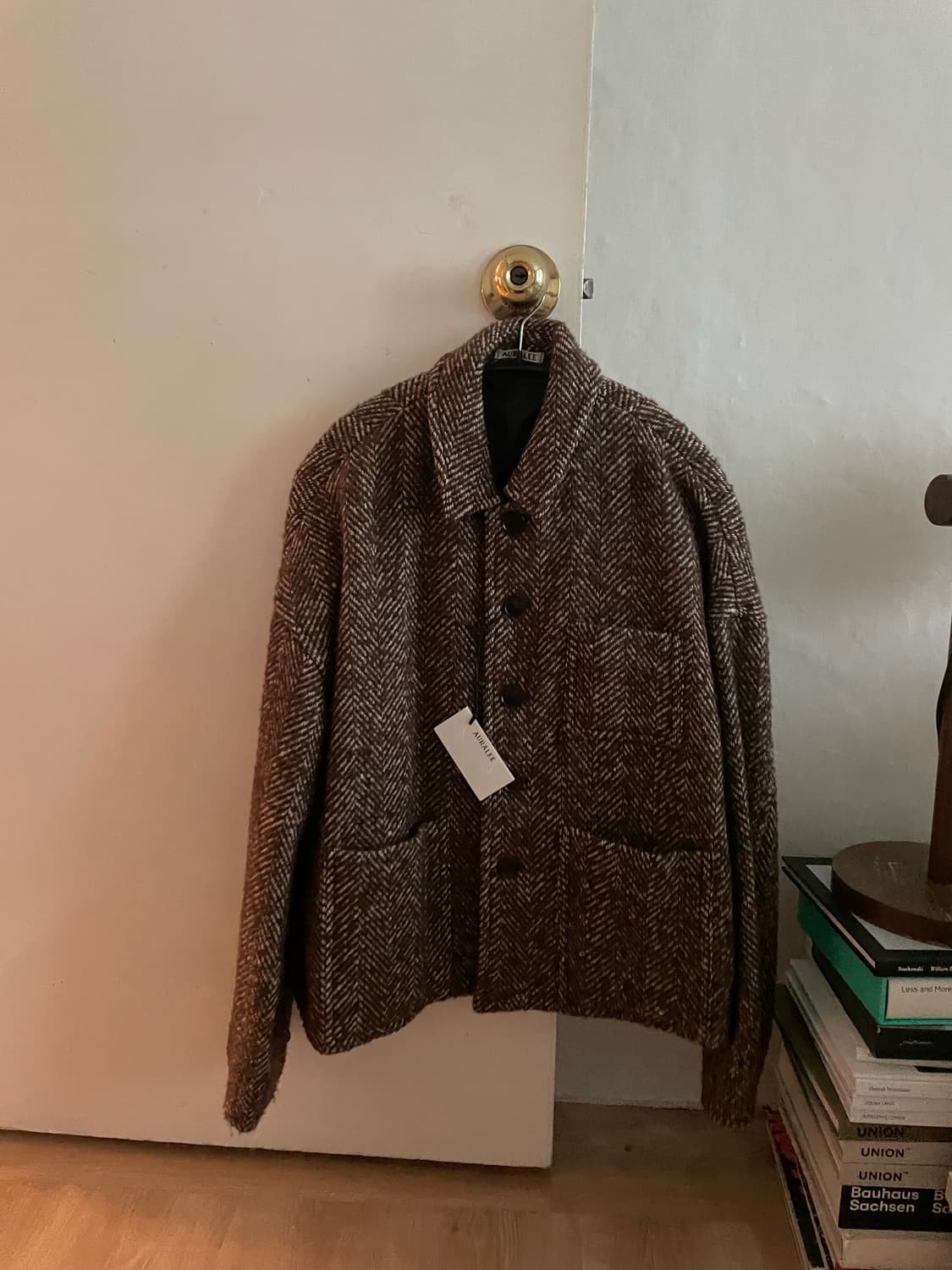 오라리 알파카 헤링본 트위드 블루종 001사이즈 상품이미지1