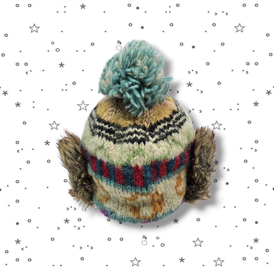 GRACE 그레이스 히피 멀티컬러 울 니트 방울 모자 상품이미지5