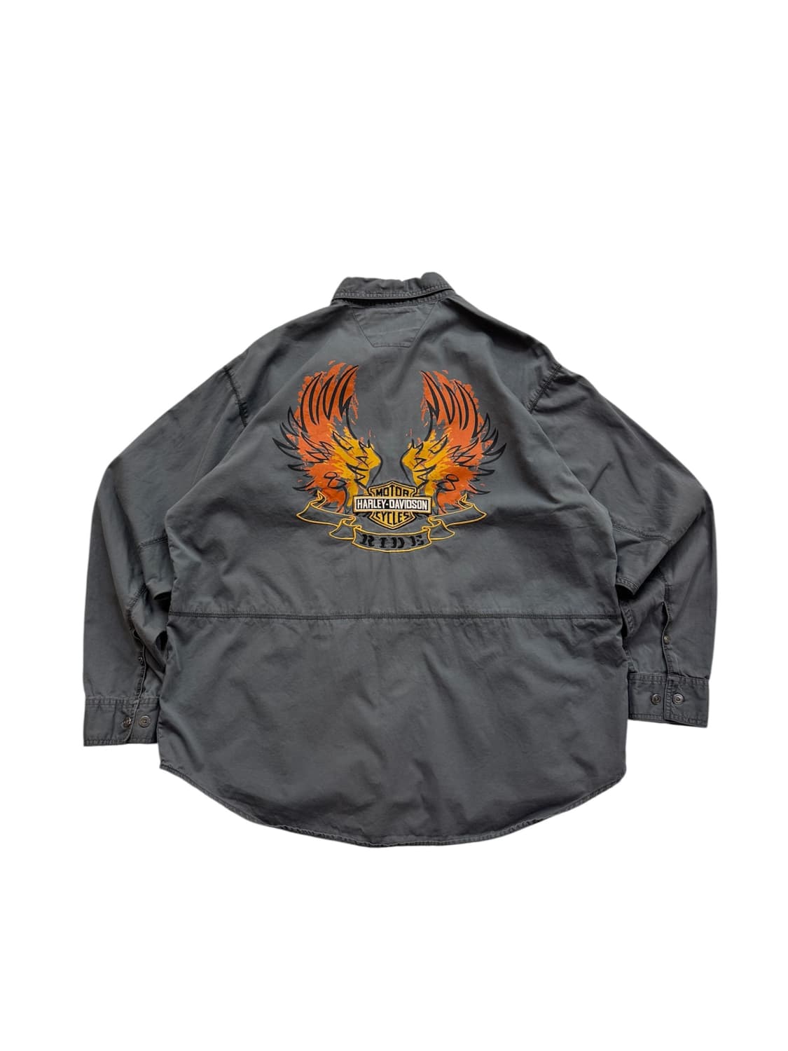 할리데이비슨 플레임 자수 워크셔츠 상품이미지1