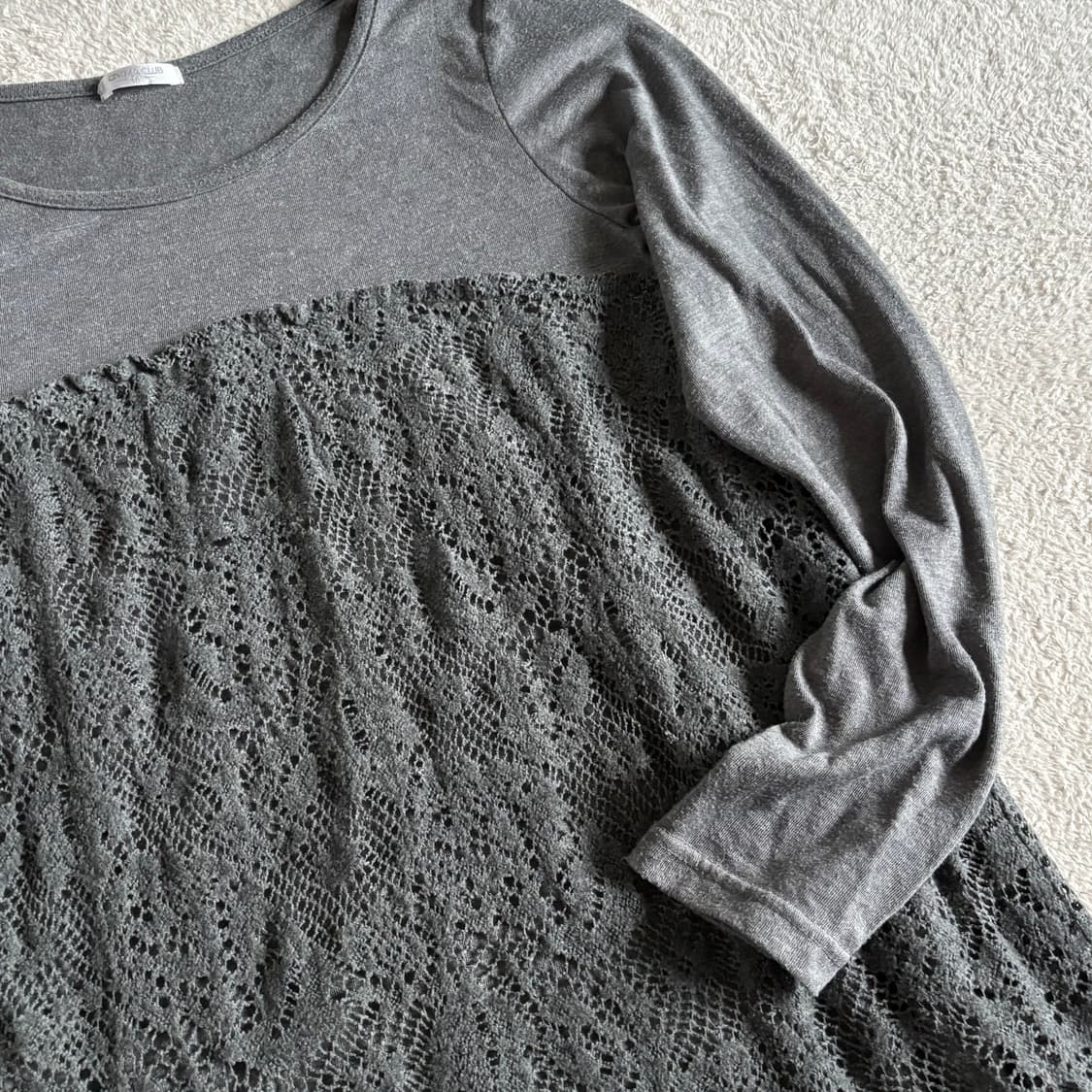 일본빈티지 시네마클럽 그레이 레이스 원피스 탑 상품이미지2