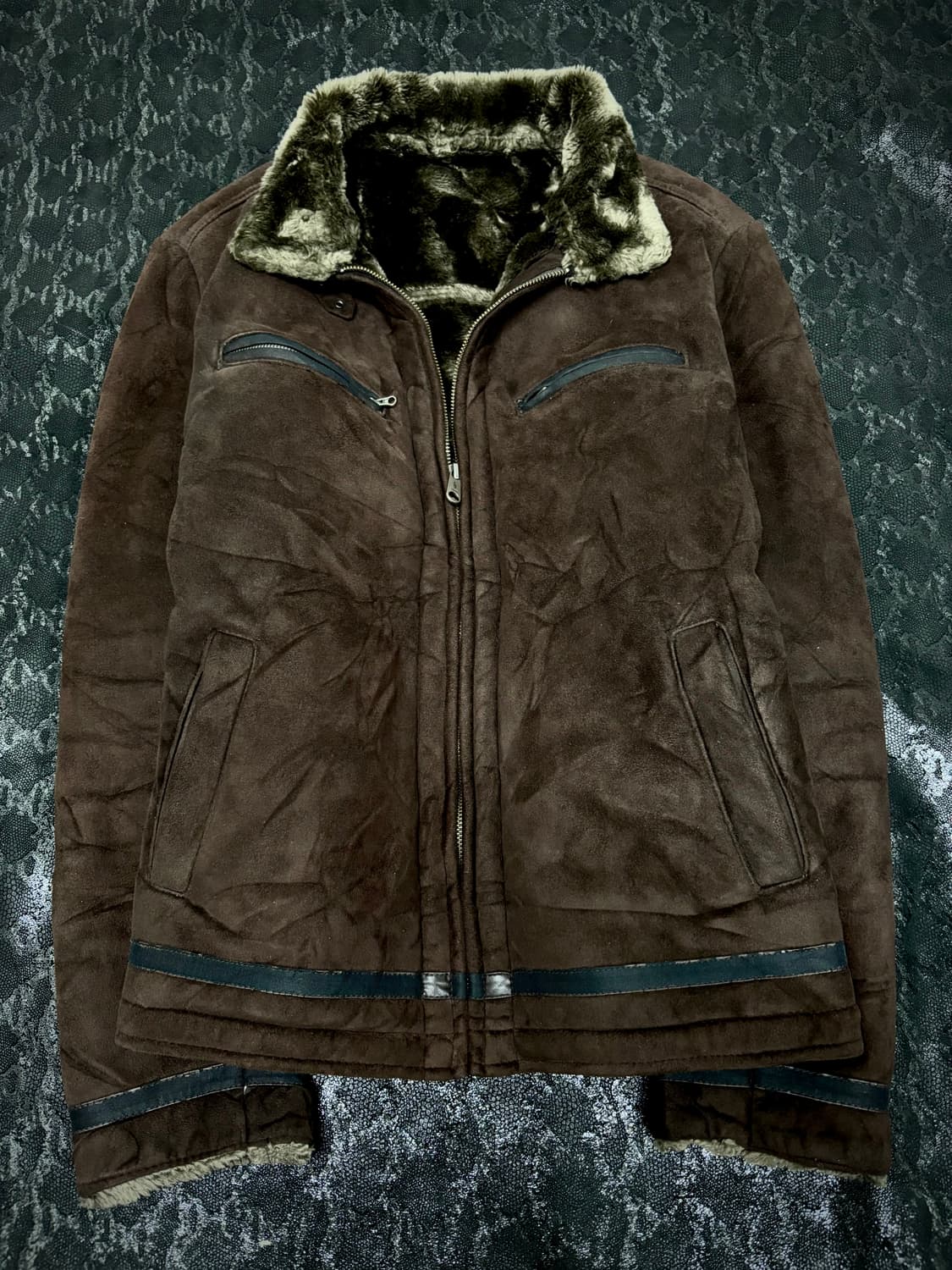 “Vintage” 00’s Brown Fur Trimming Simple 상품이미지5
