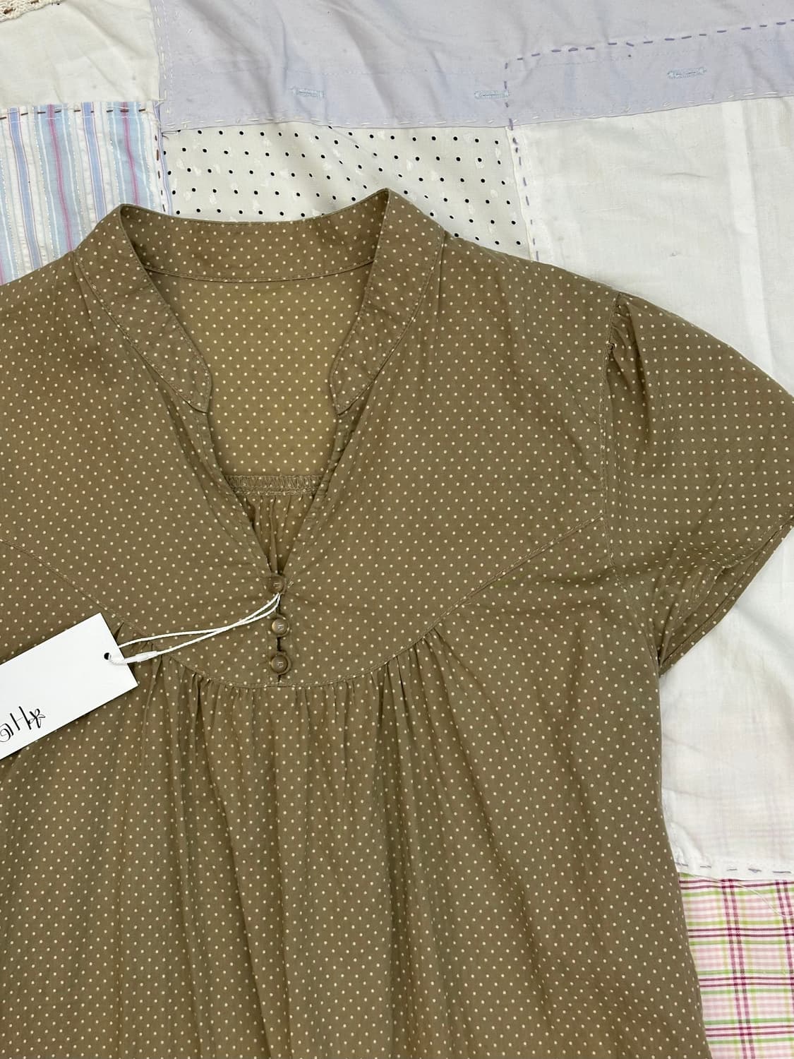 올리브 도트 빈티지 드레스 상품이미지8