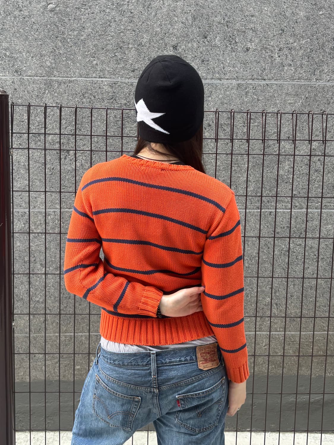 폴로 오렌지 스트라이프 니트 상품이미지4