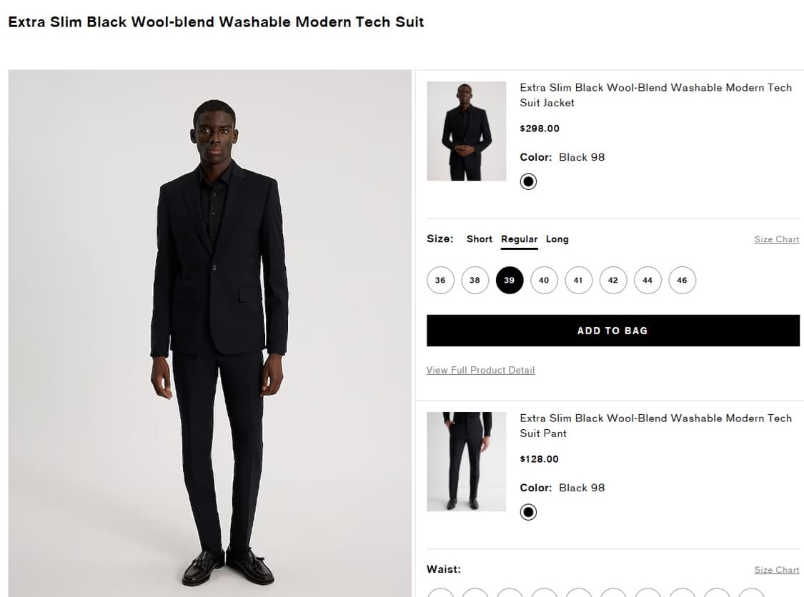 EXPRESS 세미 블랙 울 블레이저 (40) 상품이미지2