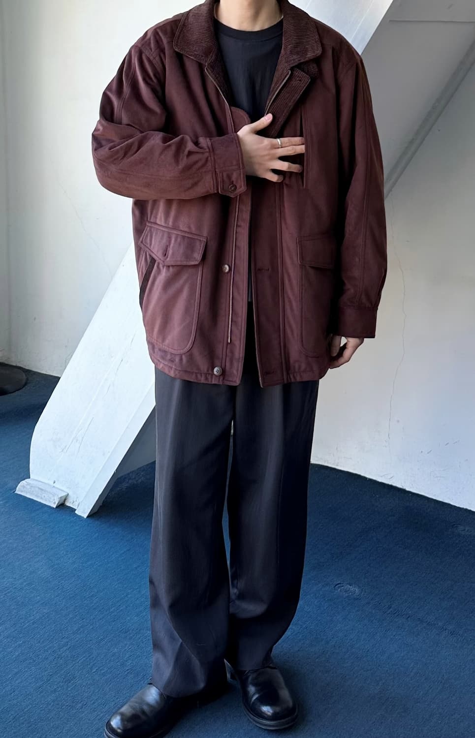 Stand collar padded mil mid coat 상품이미지7