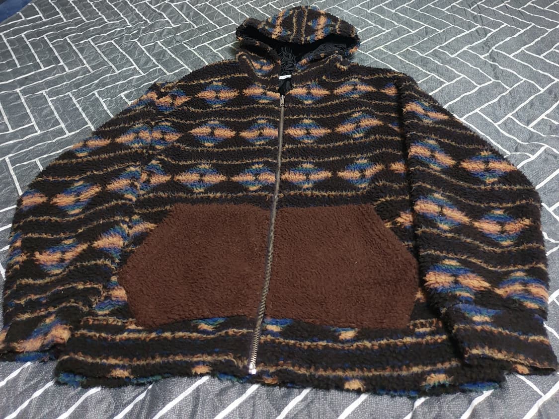 GAMBLE 오버핏 뽀글이 후드짚업자켓 (XL) 상품이미지1