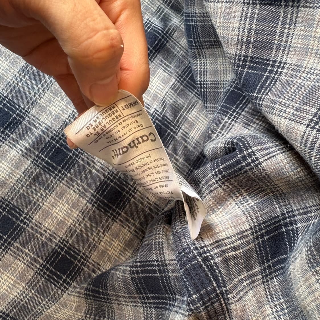 칼하트 정품 네이비 라이닝 체크 워크 셔츠 상품이미지8