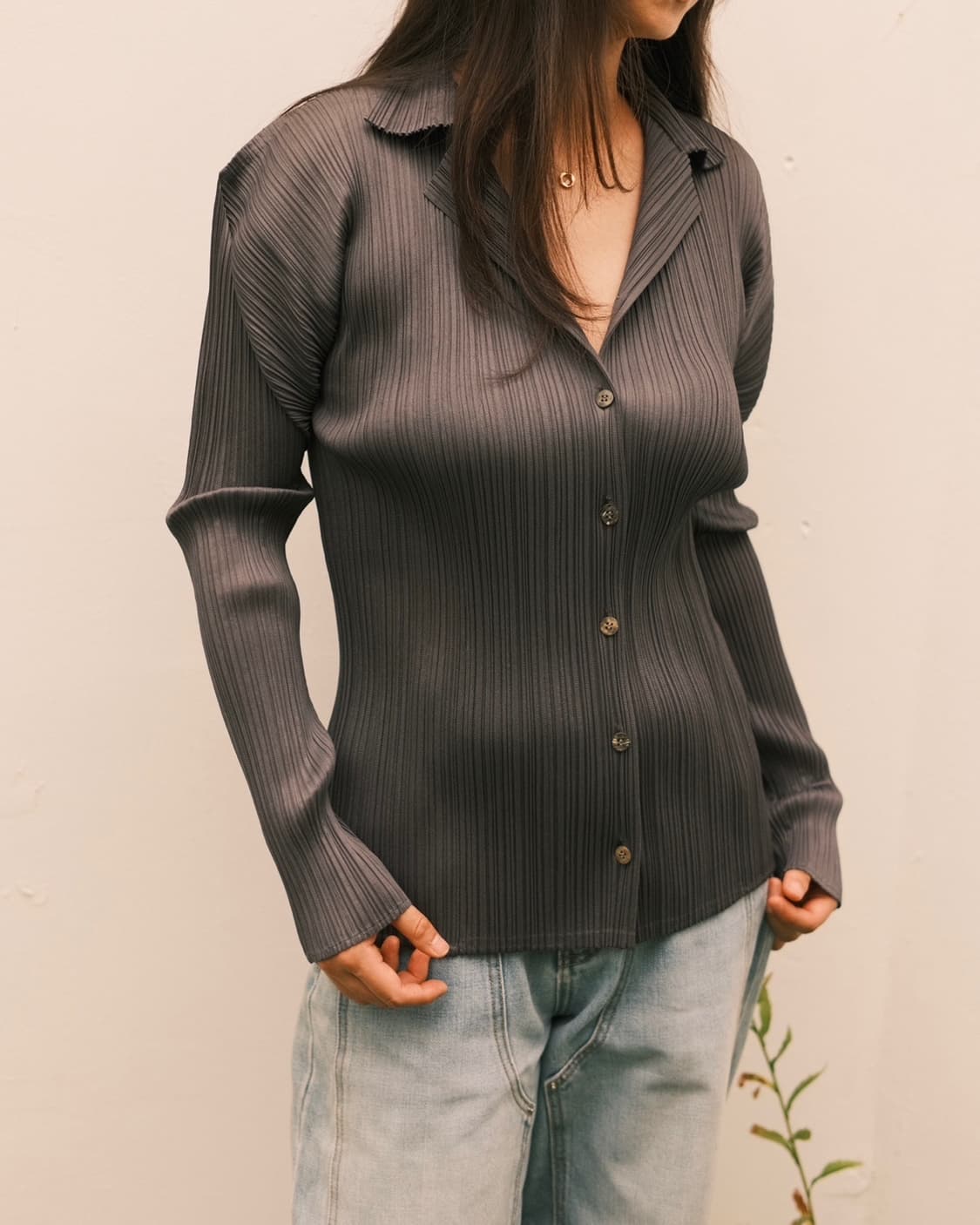 이세이미야케 플리츠플리즈 가디건 그레이 3 상품이미지1