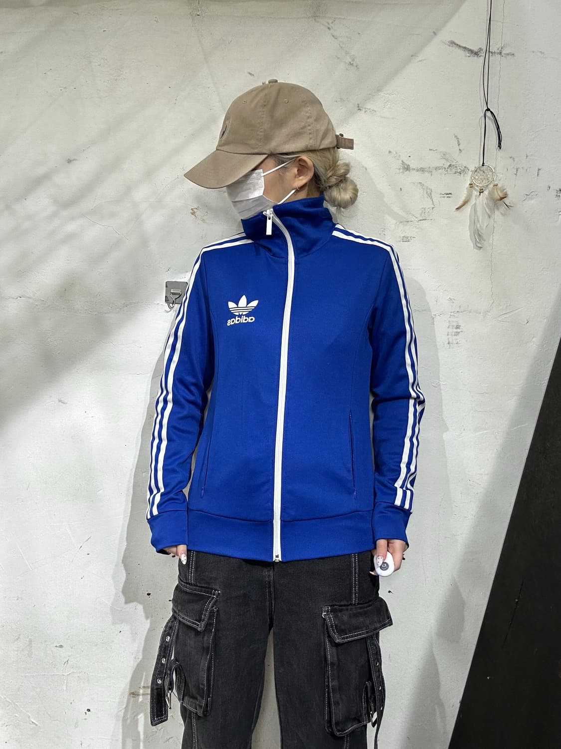 아디다스 블루 유로파 화이트 삼선 로고 트랙탑 져지 95 상품이미지2