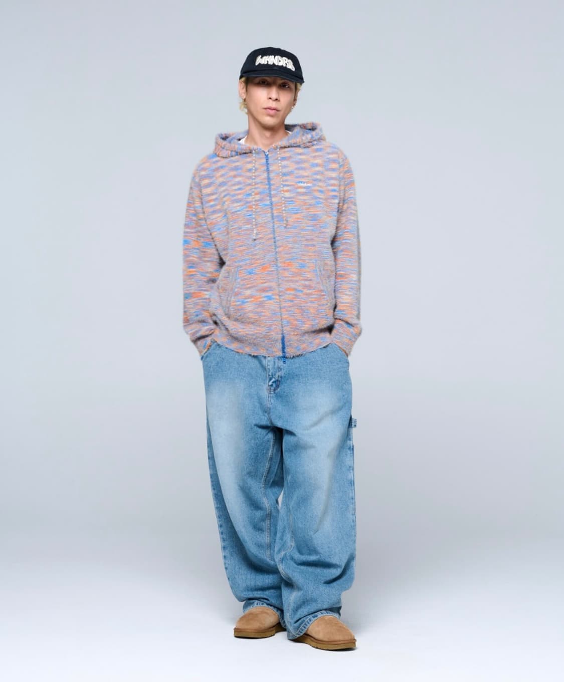 위캔더스 멀티 스트라이프 헤어리 집업 오렌지 XL 상품이미지9