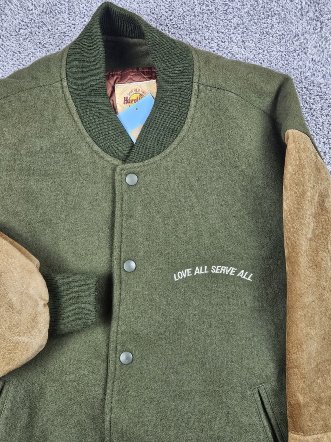 90's 하드락카페 칸쿤 배색 바시티 자켓 ( L ) / 10100 상품이미지6