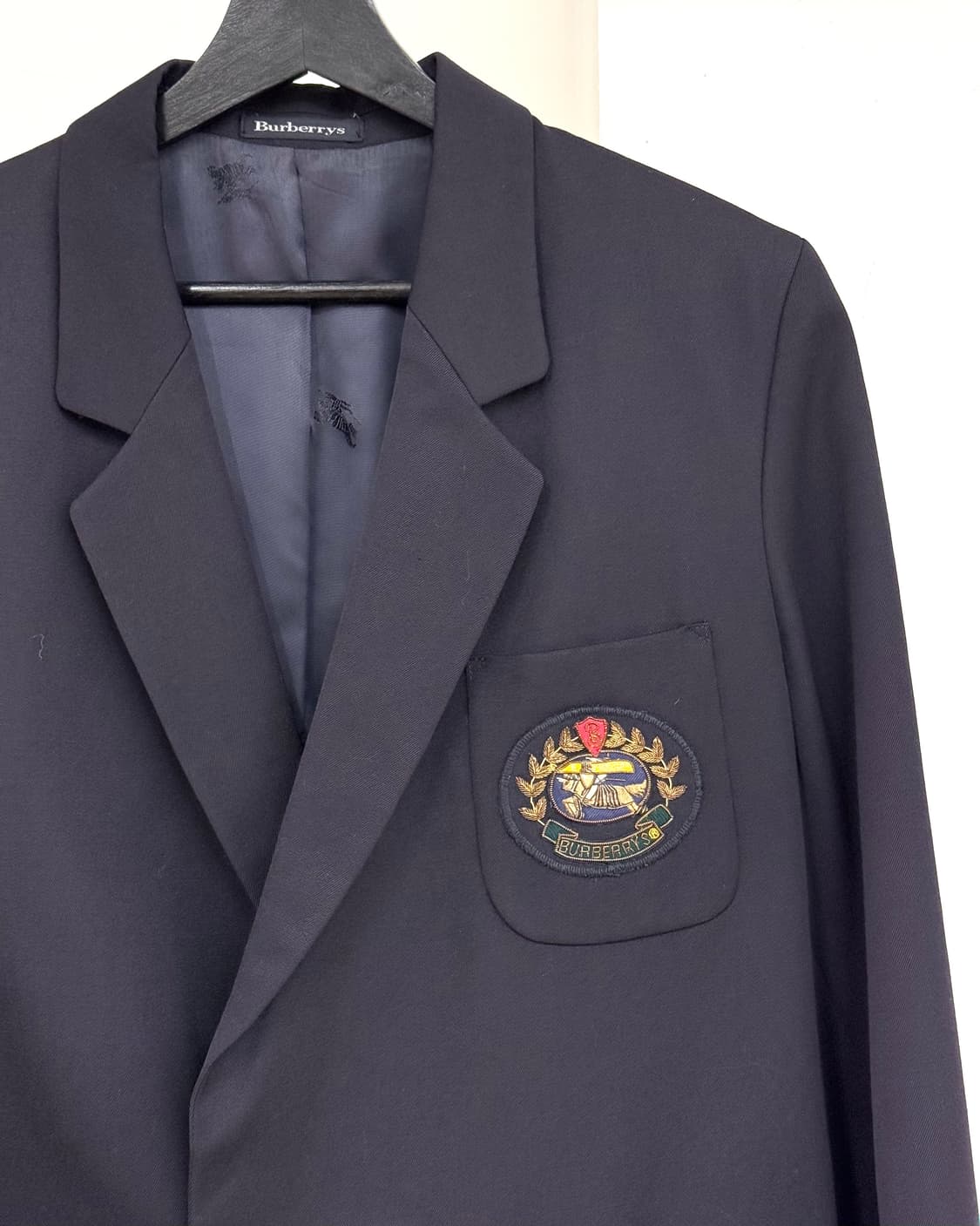 버버리 네이비 크레스트 로고 더블 브레스티드 자켓 상품이미지4