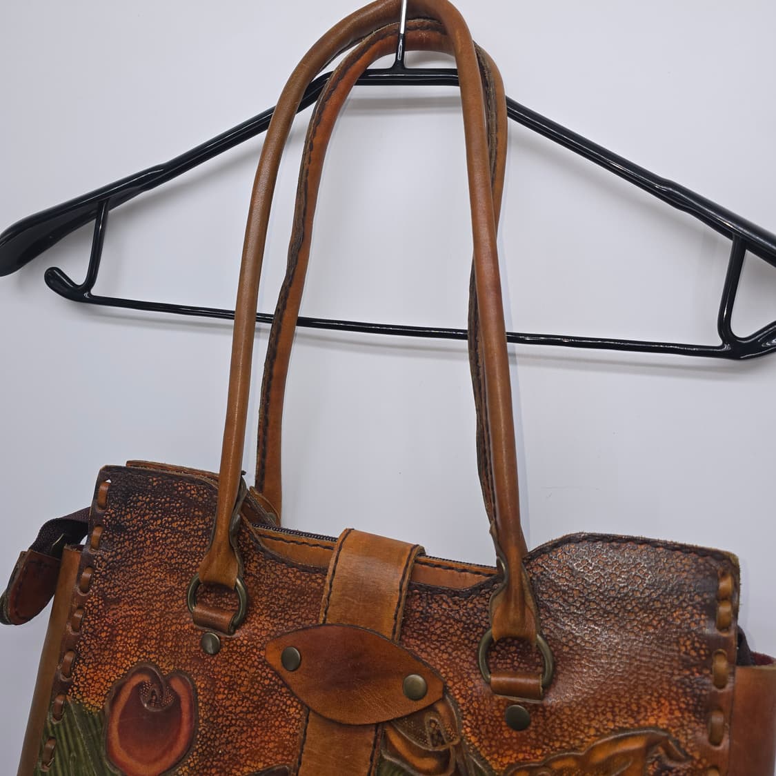 빈티지 리얼 소가죽 핸드메이드 토트백 / 엔틱 가죽가방 상품이미지8