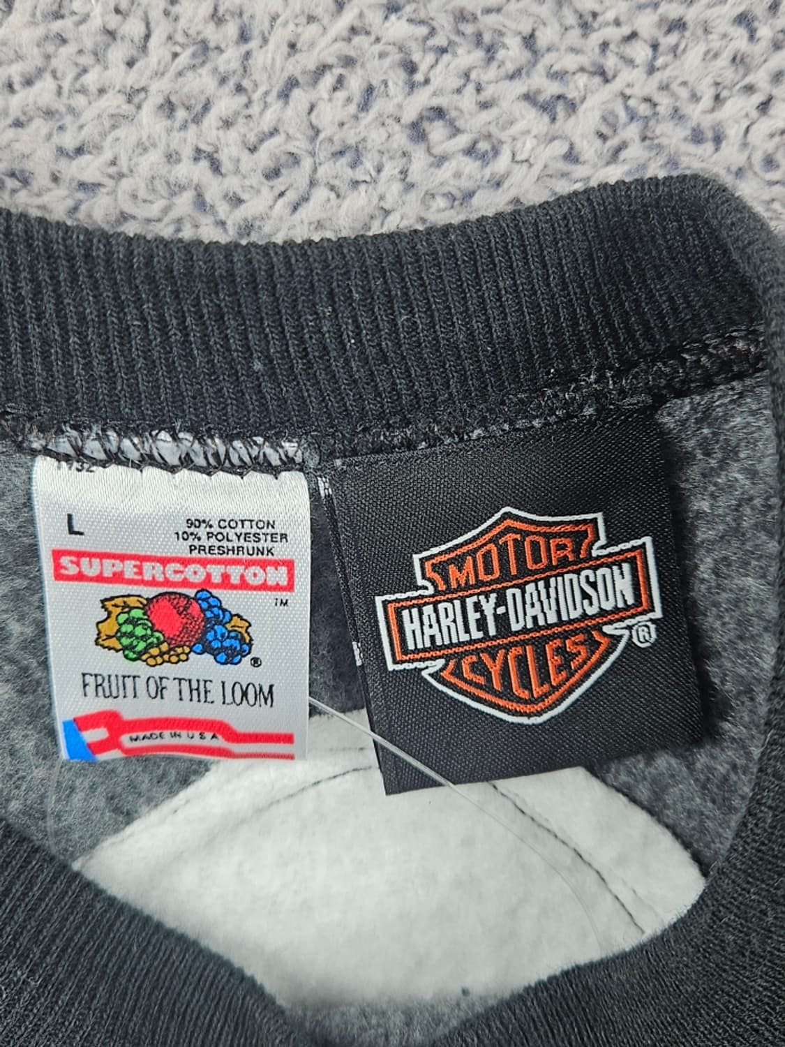 할리데이비슨X프룻오브더룸 아플리케 커스텀 맨투맨 ( L ) / 9342 상품이미지5