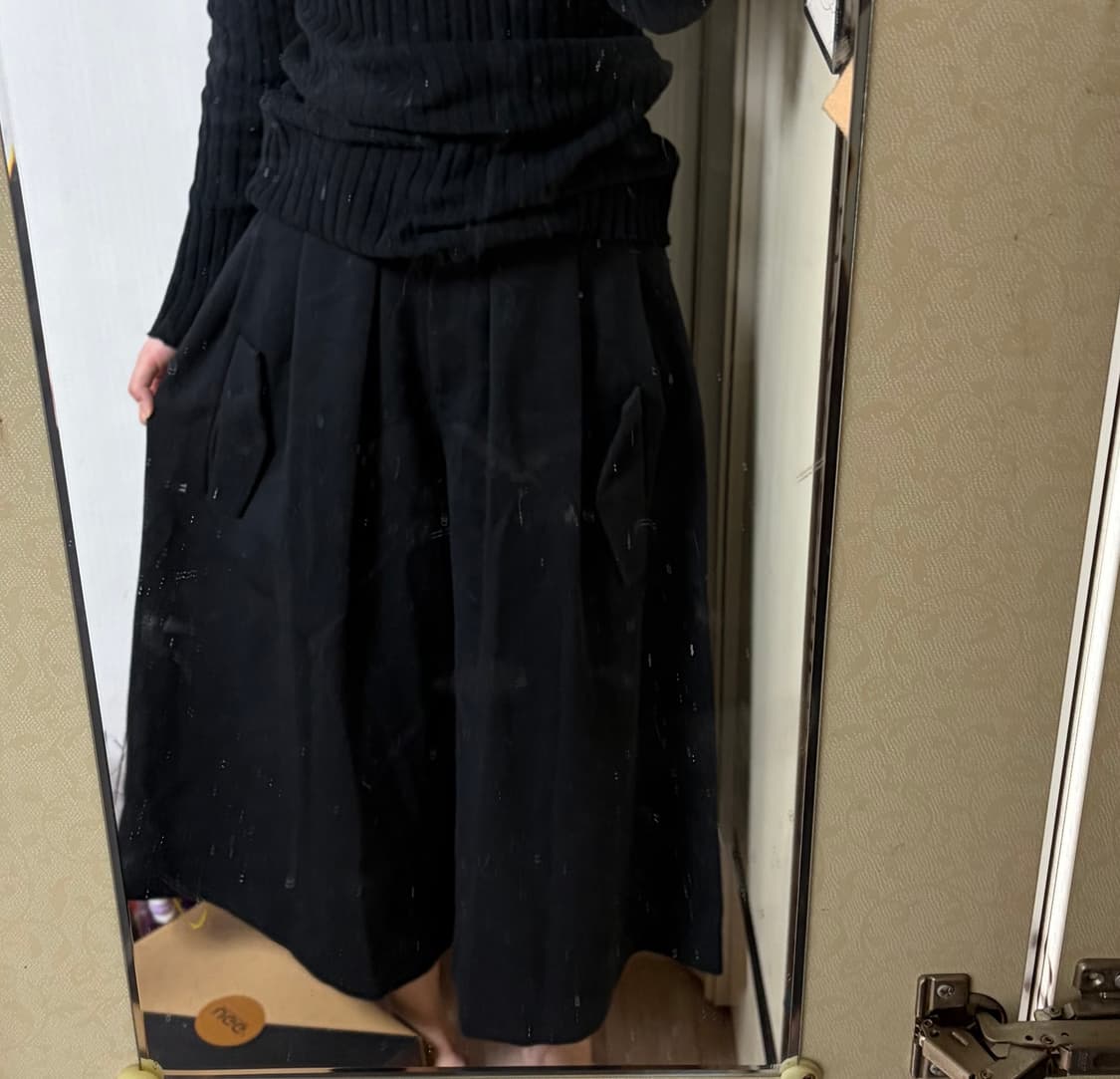 톰보이 블랙 와이드 팬츠 상품이미지5