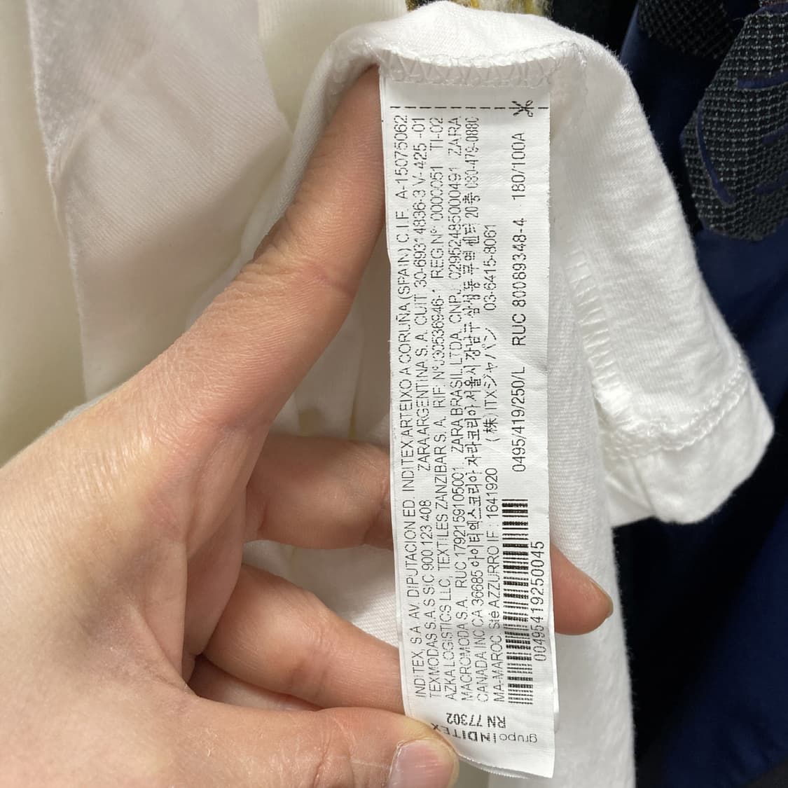 자라 남성캐쥬얼반팔티셔츠 화이트 L  상품이미지5