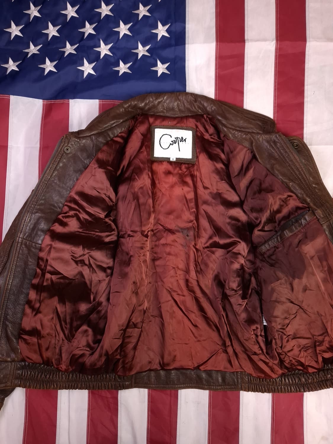 빈티지 90' 국내산 일본수출용 리얼 램스킨 레더 항공자켓 상품이미지10