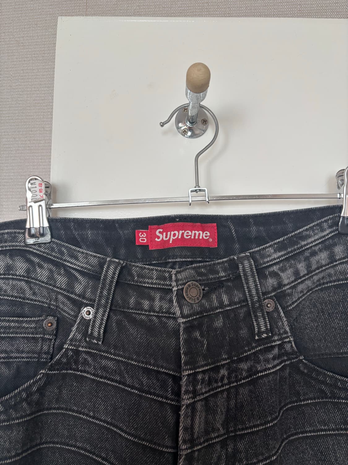 [30] 슈프림 레이어드 데님 팬츠 블랙 상품이미지3