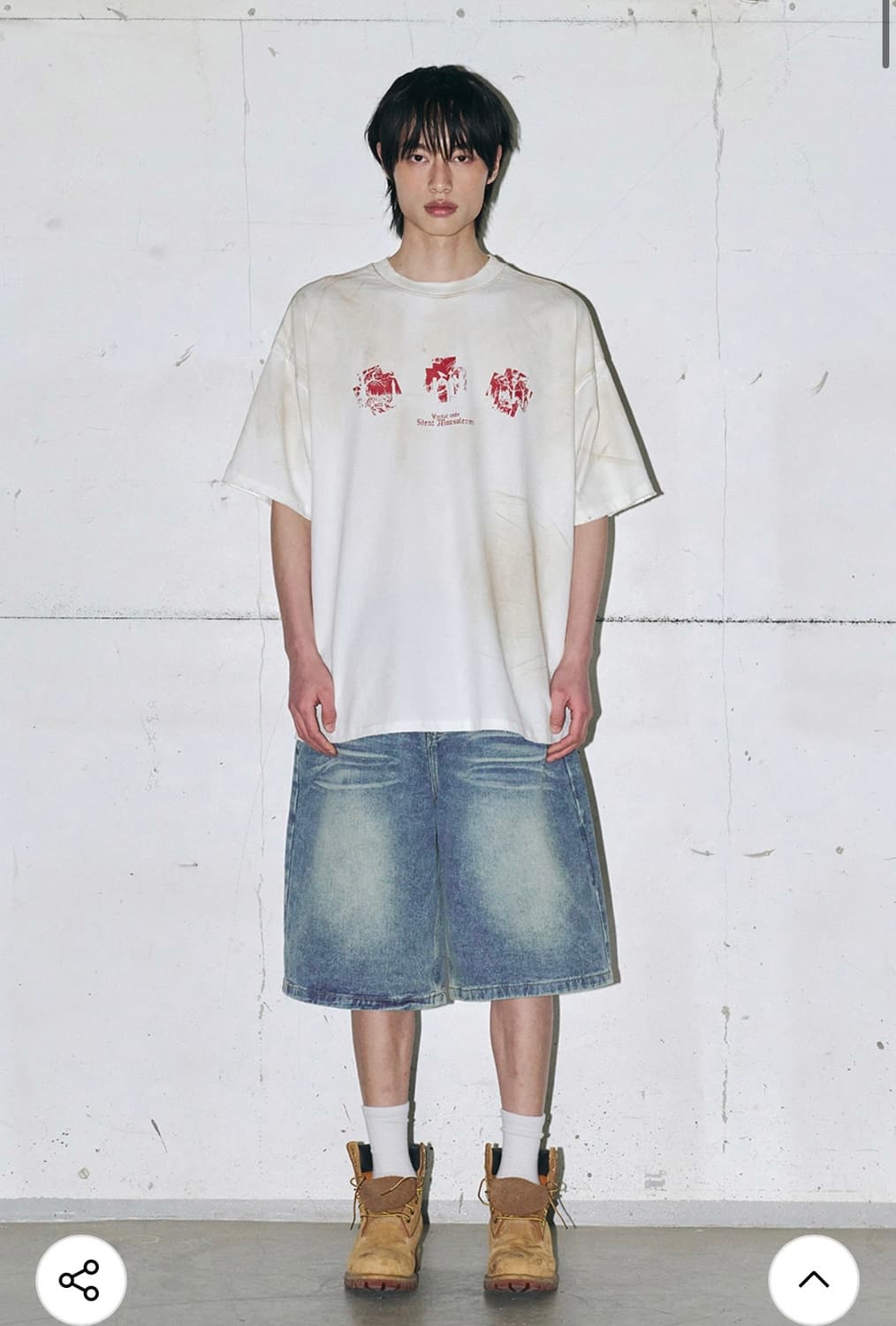 [택 제거 새상품] 어널러코드 페이드 버뮤다 데님 팬츠 (미디엄 블루,  상품이미지1