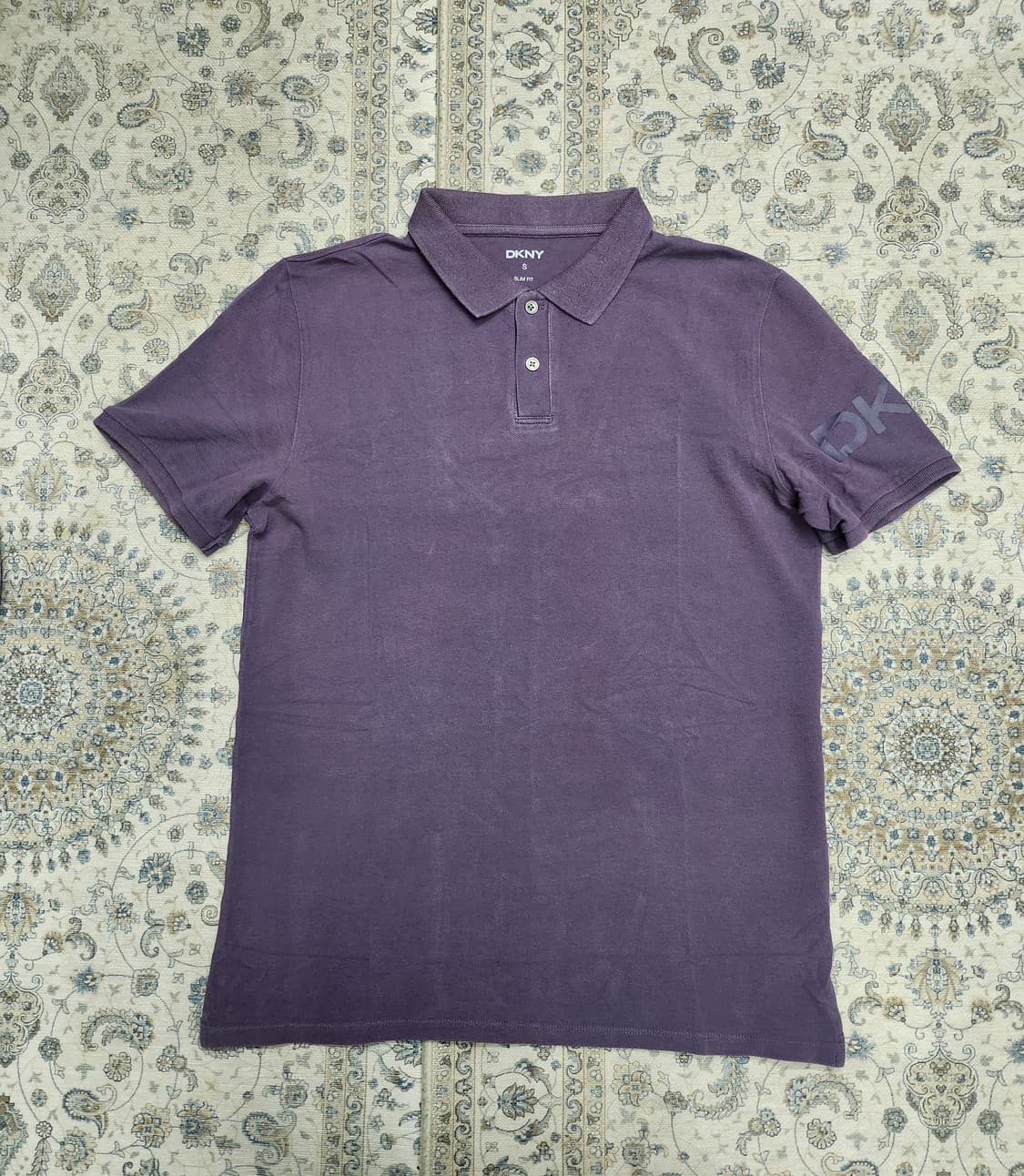 DKNY 퍼플 슬림핏 반팔 폴로티 S 상품이미지1