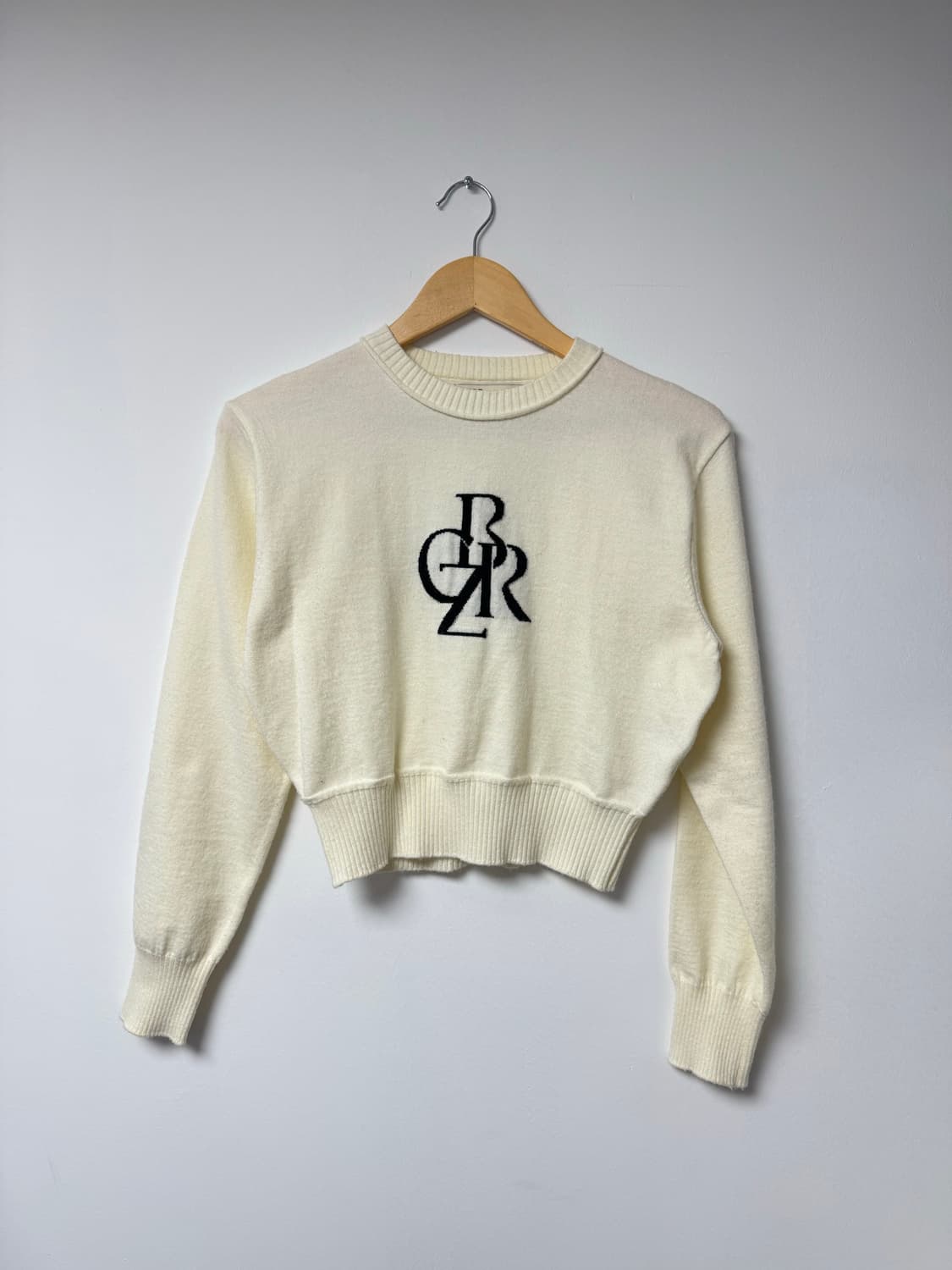 CTBRZ 시티브리즈 메리노울 크롭 아이보리 로고 니트 F 상품이미지7