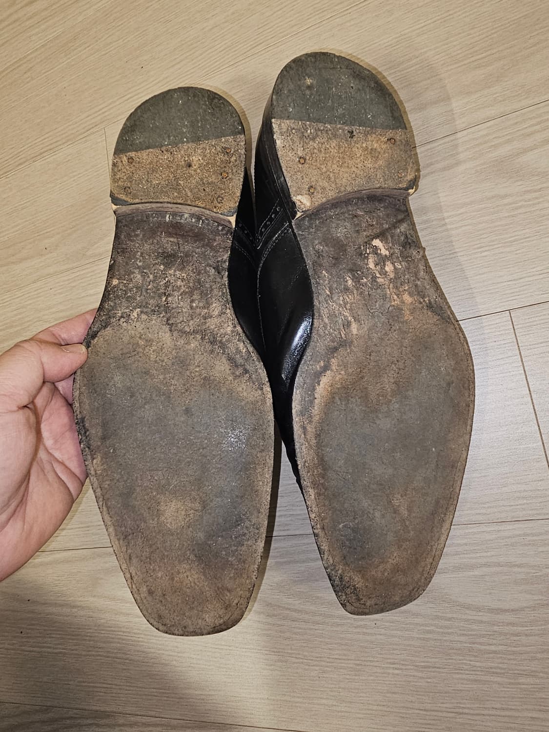 카날리 canali 블랙 남성용 가죽 정장 구두 상품이미지5