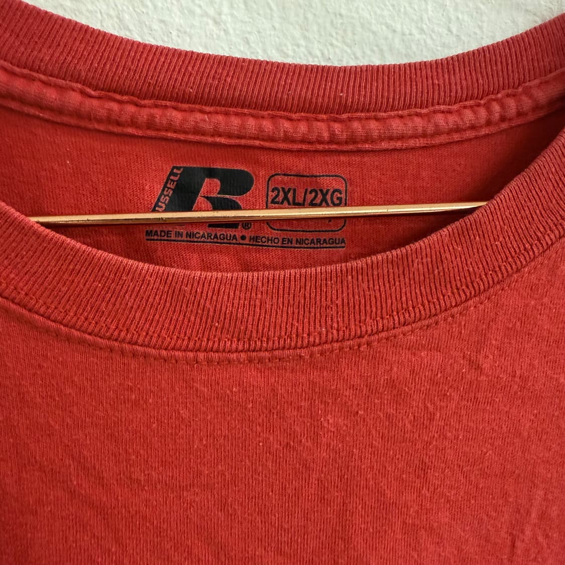 러셀 조지아 프린팅 반팔 티셔츠 레드 (2XL) 상품이미지2