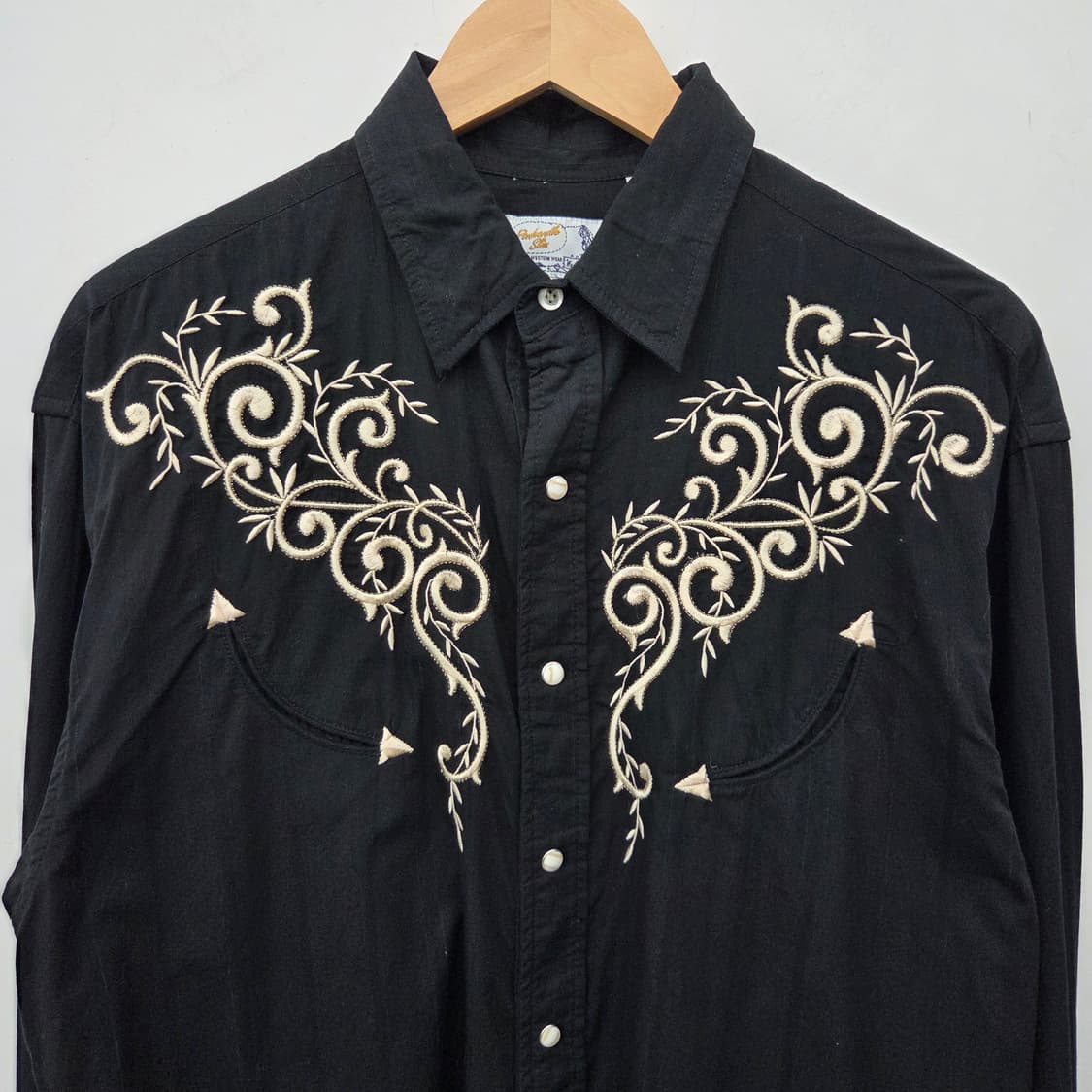 웨스턴 블랙 자수 셔츠 남방 남m 상품이미지3