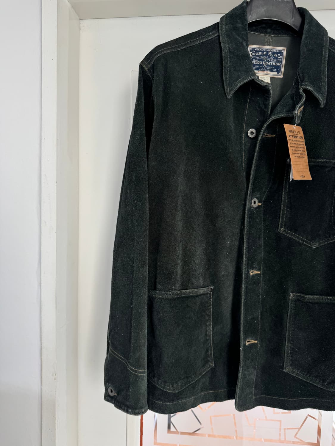 M 더블알엘 인디고 러프아웃 스웨이드 초어 자켓 카코트 상품이미지6