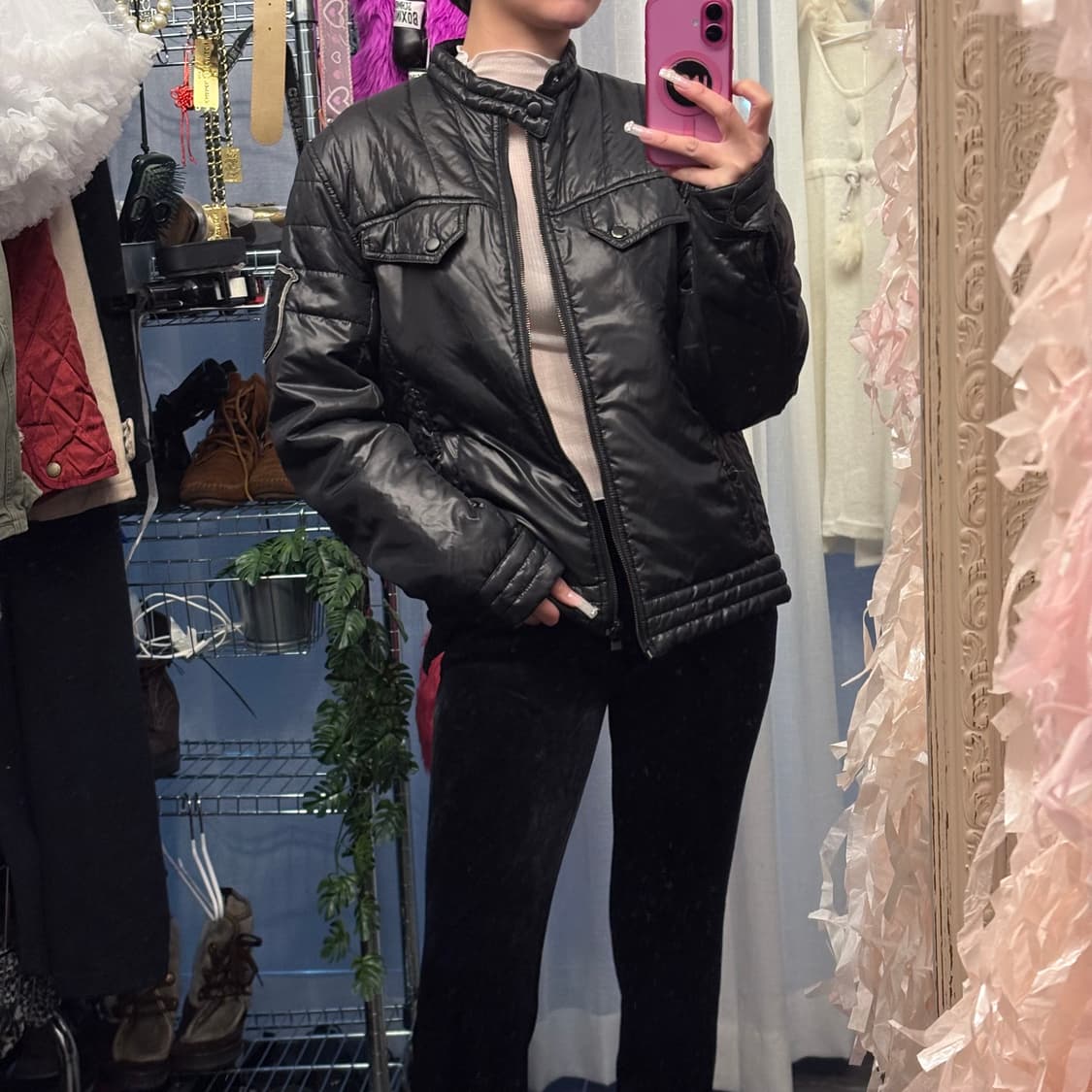 패딩 라이더자켓 상품이미지4