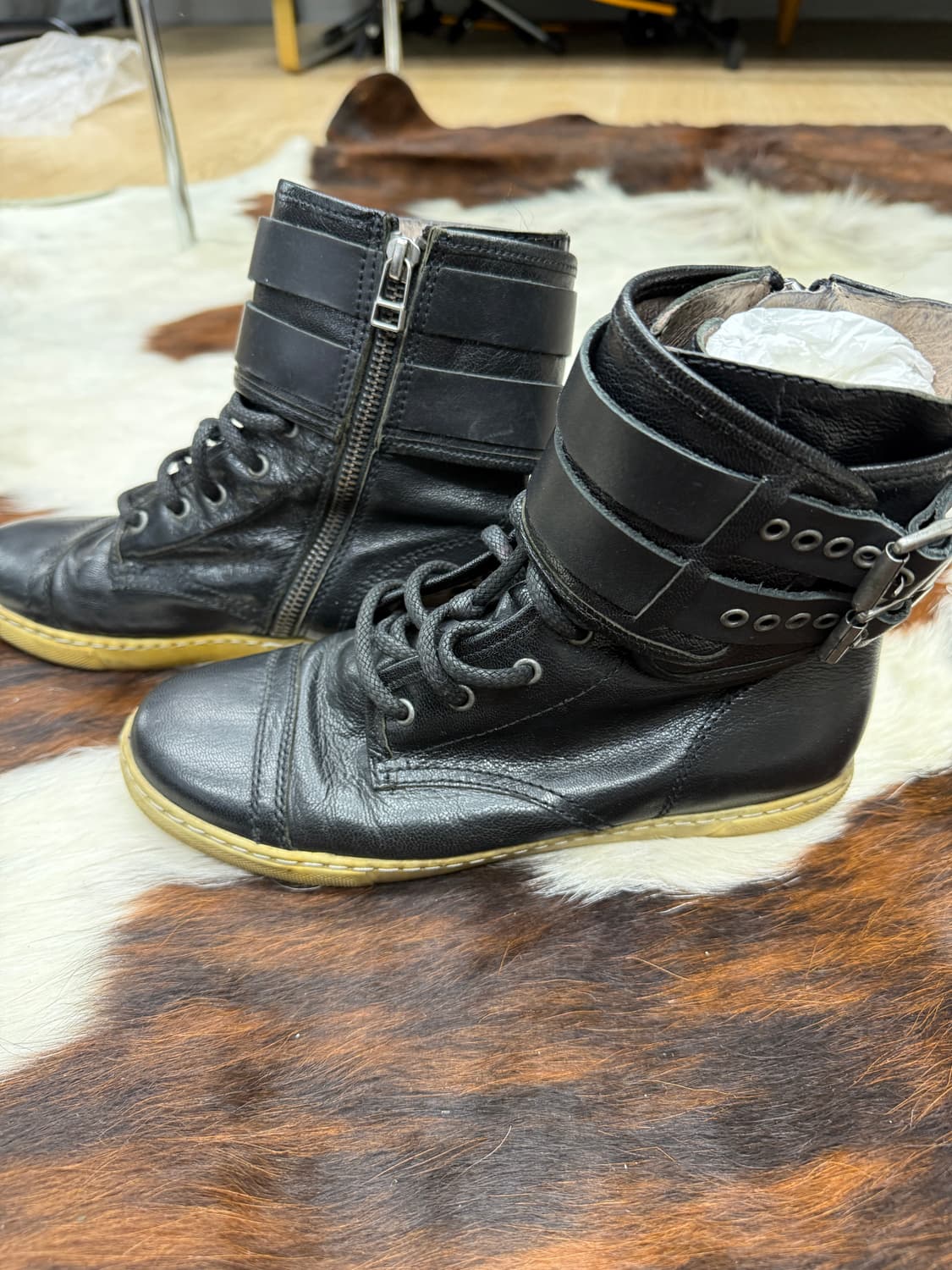 올 세인츠 더블벨트 더티솔 레더 하이탑 상품이미지3