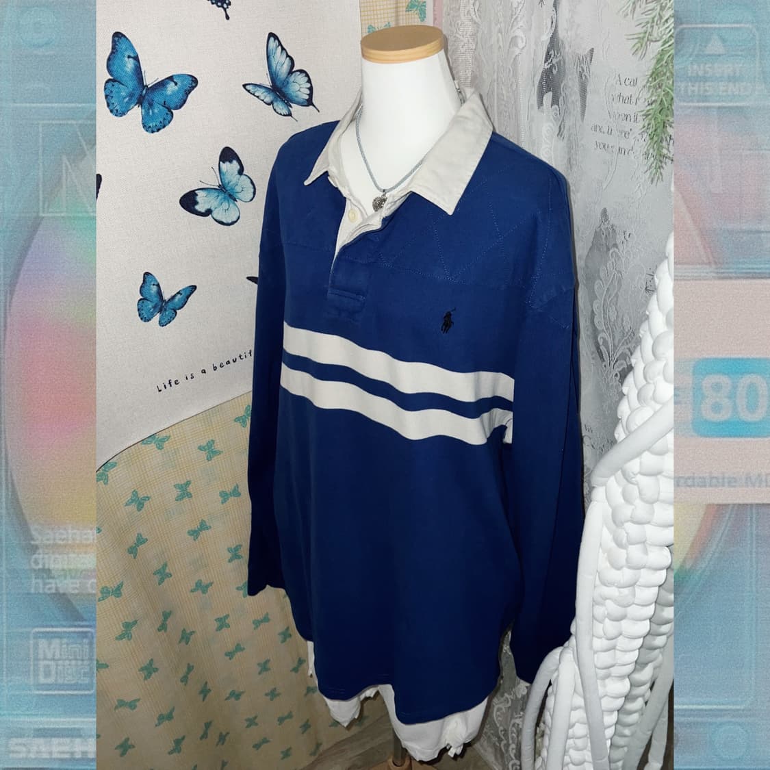 랄프로렌 블루 오버핏 카라 티셔츠 상품이미지4