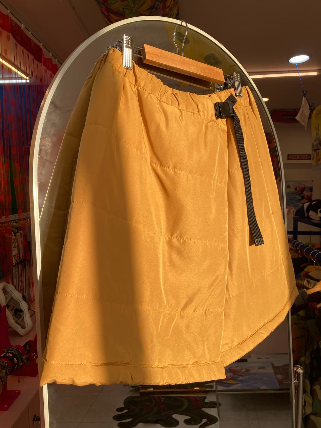 머스타드 패딩 미니 스커트 상품이미지3