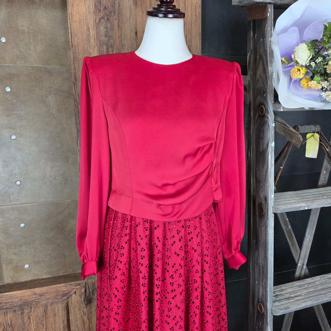 레트로 펀칭자수 롱원피스 상품이미지6