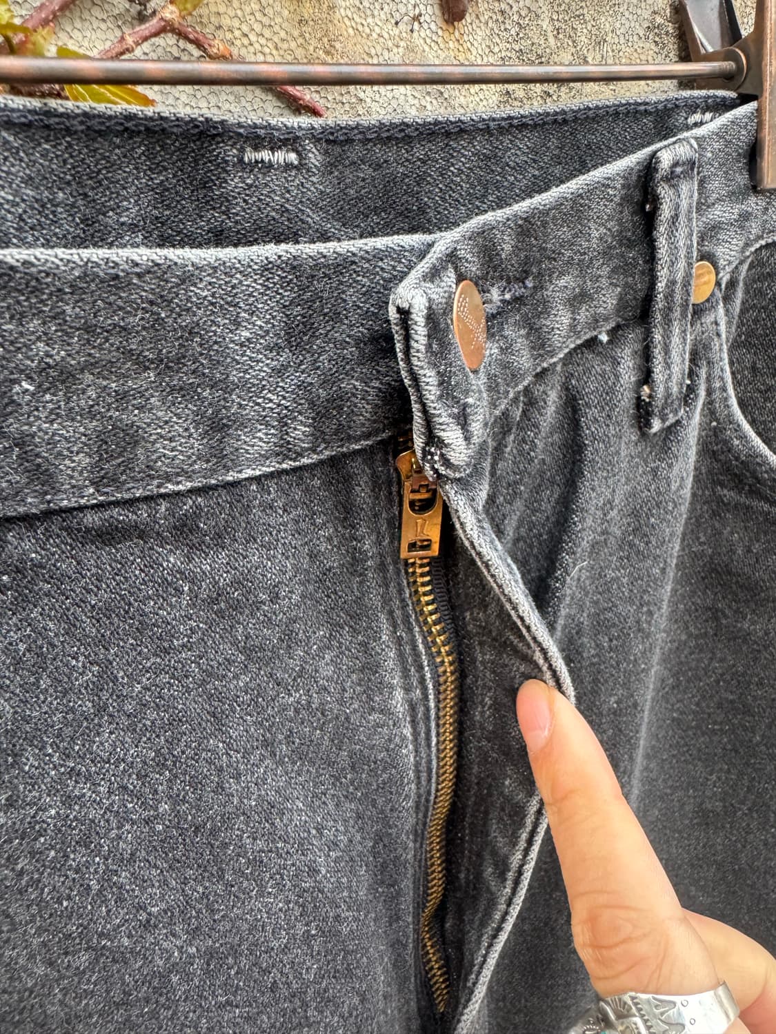 90s 랭글러 빈티지 936 블랙 카우보이컷 데님 팬츠 35 517 상품이미지5