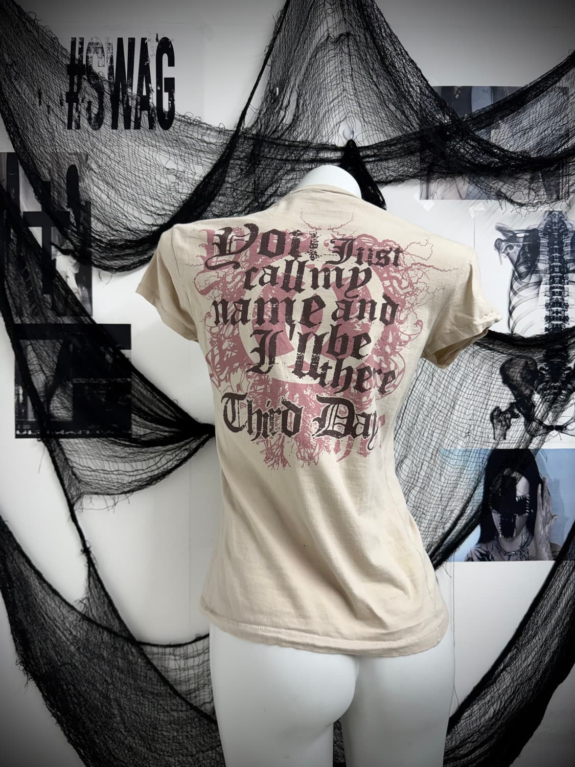 00s cross grunge printing halfsleeve 상품이미지3