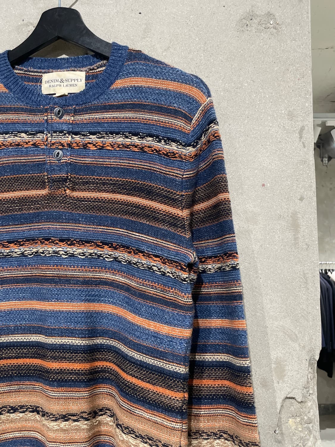 데님 앤 서플라이 랄프 로렌 믹스 에스닉 헨리넥 니트 상품이미지3